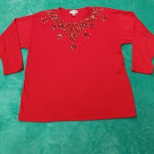 ⭐3/$10⭐VTG Embellished Holiday Top